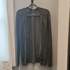 White House Black Market Women's Gray Open-Front Cardigan